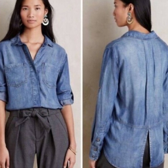 Cloth and stone denim button up - Picture 2 of 8